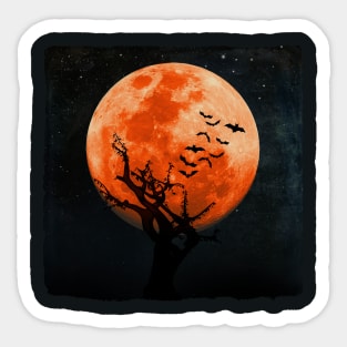 Spooky Halloween Moon Sticker